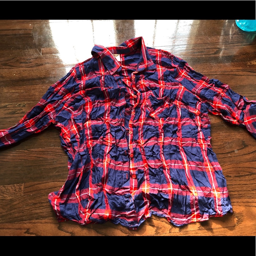 Faded Glory plaid button down